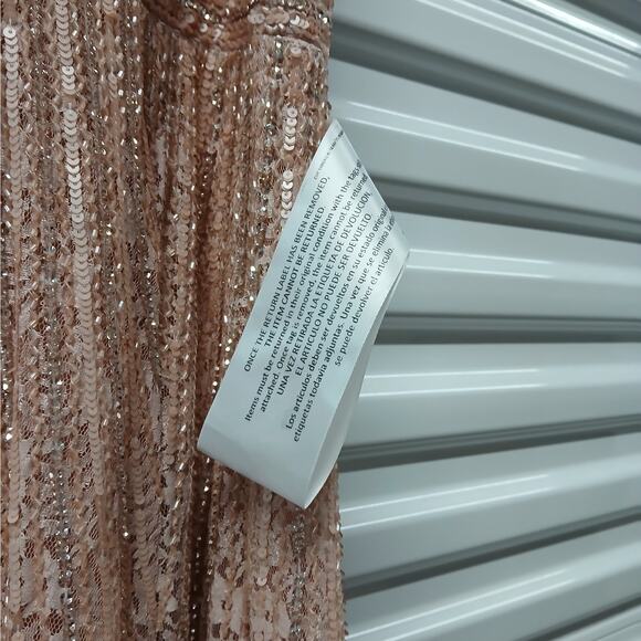 Mac Duggal Formal Evening Gown Womens Plus 20 Pink Beaded Sequin Lace Maxi Dress - Picture 10 of 14